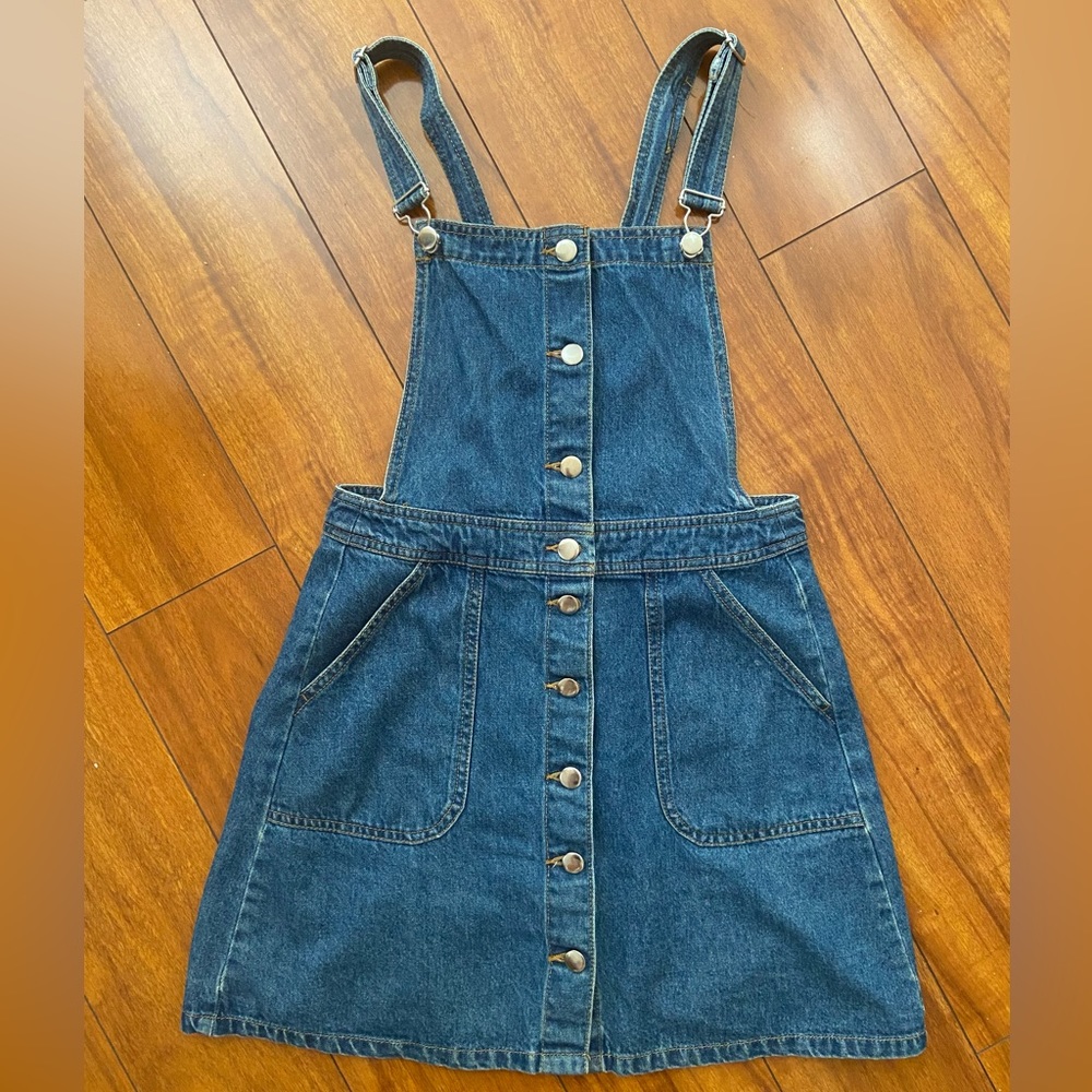 Denim overalls dress